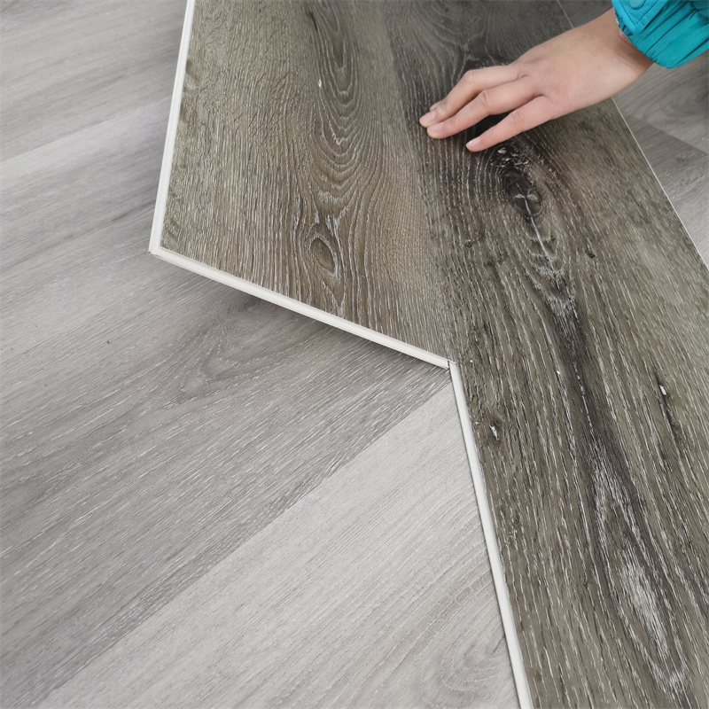 Grey Color Marble 5mm Planks Click Locking Rigid Core Spc Hybrid Vinyl Floor